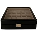 Watch Box Storage for 20 Watches Black Lacquer Finish Inlaid Top
