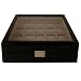 Watch Box Storage for 20 Watches Black Lacquer Finish Inlaid Top