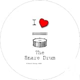 2.25 inch Large Round Badge Style Round Fridge Magnet I Love The Snare Drum