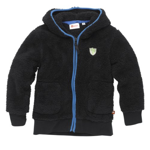 Lego Wear Jungen Jacke  12897 SILAS 703 - CARDIGAN (FLEECE), Gr. 128, Schwarz (BLACK) Preisvergleich