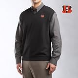 Cutter & Buck Cincinnati Bengals Men's Journey Supima Flatback Sweater Vest