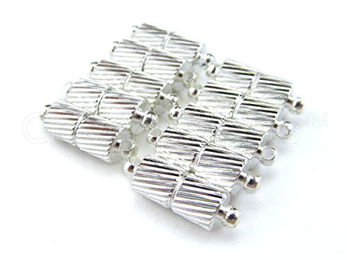 20 CleverDelights Magnetic Jewelry Clasps - Spiral Style - Shiny Silver Color - Necklace Clasp Converter