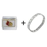 Louisville Cardinal Italian Charm Bracelet