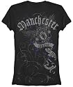 Manchester United FLYING BALL BC Football Club English Premier League Soccer Futbol Team Juniors Black T-Shirt