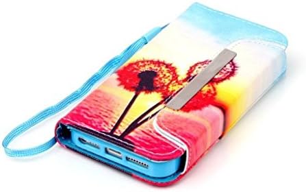 S5 Mini Case Samsung Galaxy S5 Mini Handbag Case,MOUSE Monster Red Dandelions Pattern Leather [Handbag Function] Magnetic Detachable Folio Wallet Case Cover for Samsung Galaxy S5 Mini G800