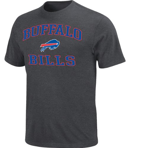 NFL Men's Buffalo Bills Heart And Soul II Short Sleeve Basic Tee (Charcoal Heather, Large)