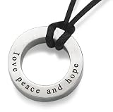 Love Peace and Hope Pendant on Black Cord