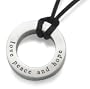 Love Peace and Hope Pendant on Black Cord