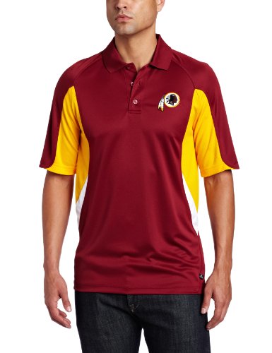 NFL Men's Washington Redskins Field Classic IV Short Sleeve Synthetic Polo  (Dark Garnet/Gold/White, XX-Large)