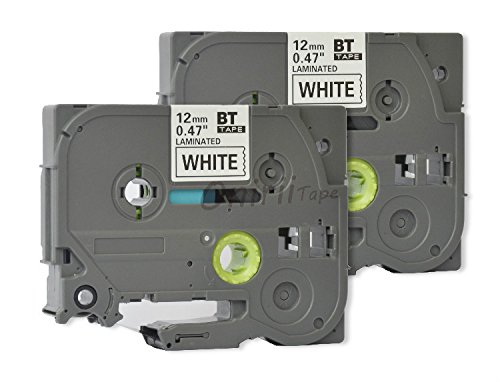 2pk Onirii Black on White Tape Cartridge (Tz-231,tz231,tze231), 12mm Wide X 8m Length 1/2,compatible Brother P-touch Printers