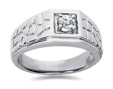 0.25 CTW Men's Diamond Ring in 14K White Gold