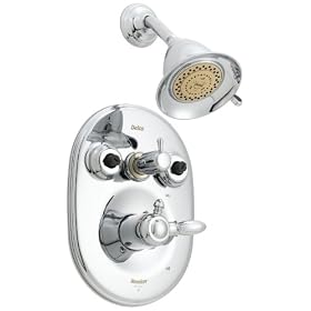 Click here to buy Delta 1825-716 Victorian Pressure Balance Jetted Shower and Bath Faucet with Dual-Spray... by Delta Faucet.