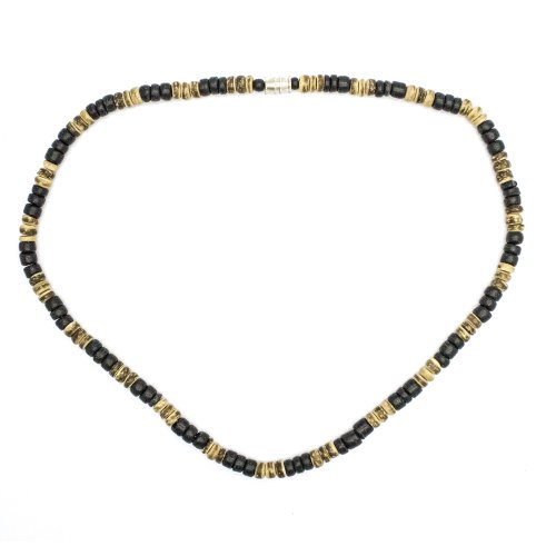 5mm Coco Bead Hawaiian Necklace, Barrel Lock