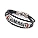 COOLLA Men's Vintage Leather Wrap Wrist Band Rope Bracelet Sl3363 (Believe Bracelet Black)