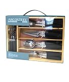 20 Pc. Black Handle Flatware Set by Arcosteel by Arcosteel