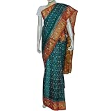 Cotton Sari Printed Indian Wrap Dress Green