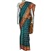 Cotton Sari Printed Indian Wrap Dress Green (csari321)