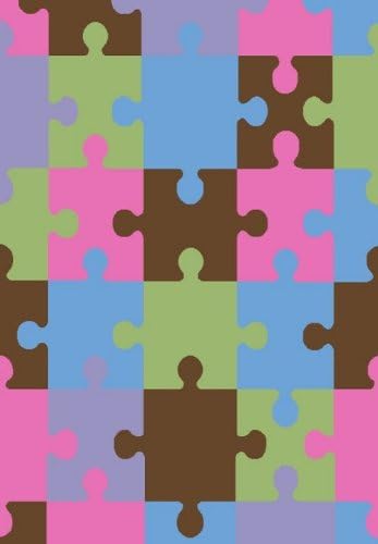 Glam Collection- Fun Pattern Design Area Rug for Children's Rooms Patchwork 5'X7' Puzzle