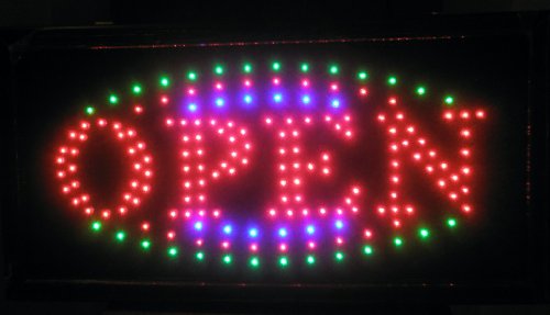 Animated Oval Shape LED Neon Light Open Sign Super Size b30-161