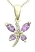 10k Yellow Gold Amethyst Dragonfly Pendant (.003 cttw, I-J Color, I2-I3 Clarity), 18