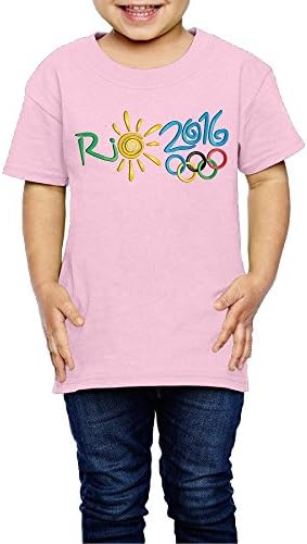OZZLC Copia Rio Olympics Logo Youth Tee Shirts 4 Toddler Pink For 2-6 Years Old