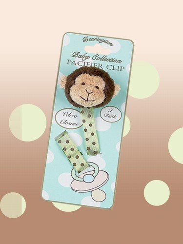 Plush Monkey Pacifier Clip - Bearington Giggles