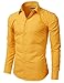 Doublju Mens Long Sleeve Basic Slim Fit Button Down Collared Dress Shirt
