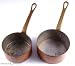 Pair Of Vintage Miniature Copper Saucepans Sauce Pans Clt42