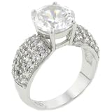Sterling Silver Gleaming Round Promise Wedding Engagement Solitaire Ring