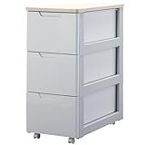 アイリスオーヤマ ◆深型 幅40cm×奥行75cm◆ウッドトップチェスト HGL-393DB(3段) ホワイト/ナチュラル