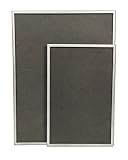Small 40x60 cm Charcoal fabric pinboard - silver painted pine bead frame