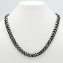 PalmBeach Jewelry Mens Black Ruthenium Finish Curb-Link Necklace 24"