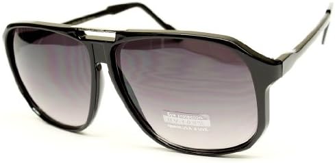 Aviator Turbo Vintage Retro Fashion Sunglasses Unisex A81 (black/silver, uv400)