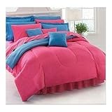IMAGE OF Girls Bedding Set: Pink Comforter, Sheet Set, Towels, Bath Rugs, Laundry Sac -10 pc Set -Twin/TwinXL