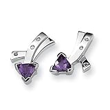 Amethyst and Diamond Sterling Silver Earrings
