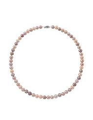 6-6.5mm 18" Multicolor Freshwater Pearl Necklace "AA" 14K White Gold in Gift Box