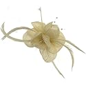 Acosta - Ivory Feather & Bead Mesh Corsage - Brooch / Hair Clip / Fascinator