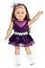 DreamWorld Collections - Ice Skating Queen - 3 piece outfit - Purple Leotard with Ruffle Skirt, Decorative Head Band and White Skates - 18 inch doll clothes (doll not included)