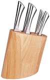 6 Pc. Cutlery Set with Knife Block (Natural/Stainless) (6" W x 7" D x 13" H)