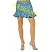 New Boho Block Print Crinkle Cotton Short Skirt with Brocade-Lace