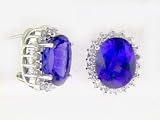 14K White Gold Tanzanite and Diamond Earrings