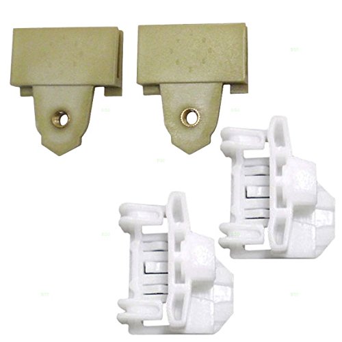 4 Piece Set of Front Left Drivers Window Regulator Repair Glass Channel Guides with Sash Connector Clips 22689012 22697622