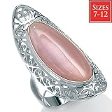 Mother-Of-Pearl Sterling Silver Scroll Ring, Sizes 7-12