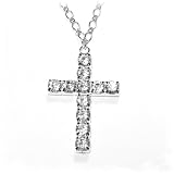 Pewterhooter large sparkling crystal cross on chain with gift box.