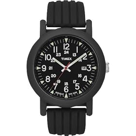Timex - T2N719AU - Timex Urban Camper - Montre Mixte - Quartz Analogique - Cadran Noir - Bracelet Silicone Noir