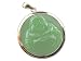 Light Green Jade Laughing Buddha Disc Pendant, 14k Gold