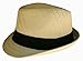 Red Jays Co. Natural Tan Straw Fedora Hat with Black Band