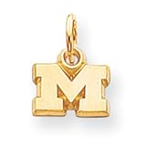 14k Gold Collegiate University Of Michigan Charm