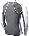 TSLA Men's UPF 50+ Mock Long Sleeve Compression Shirts, Athletic Workout Shirt, Base Layer for Water Sports, Zero Block Top White & Grey, XX-Large