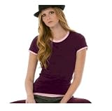 Ladies Faux Layered Tee Sheer Cotton Tee